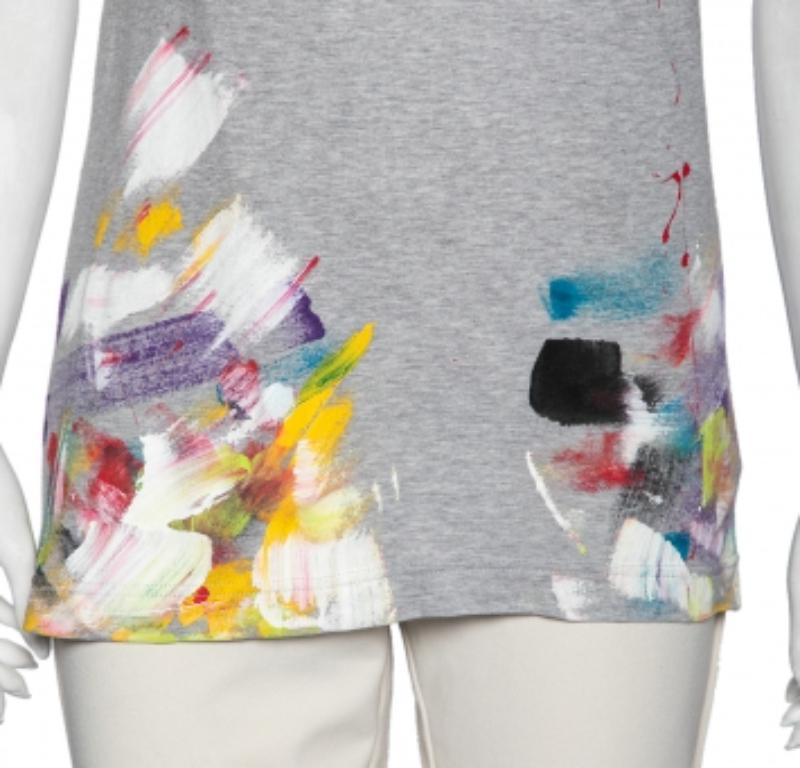 Dolce & Gabbana Grey Limited Edition Hand Painted Top M Pour femmes en vente