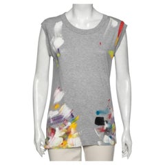 Dolce & Gabbana Grey Limited Edition Hand Painted Top M