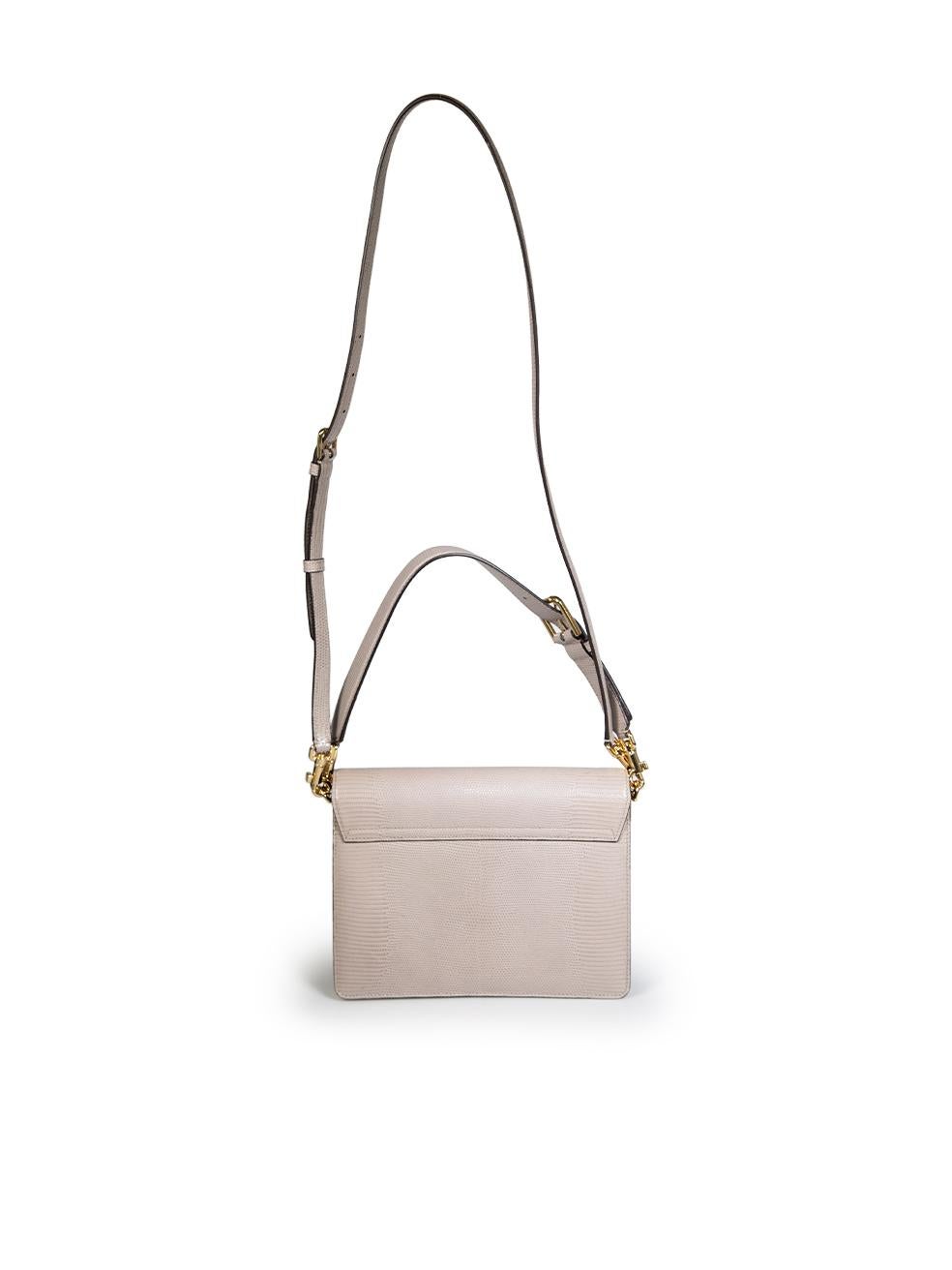 Gray Dolce & Gabbana Grey Lizard Lucia Satchel