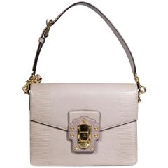 Dolce & Gabbana Grey Lizard Lucia Satchel
