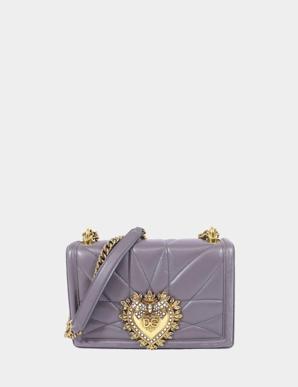 Women's Dolce & Gabbana Grey Medium Devotion Shoulder Bag