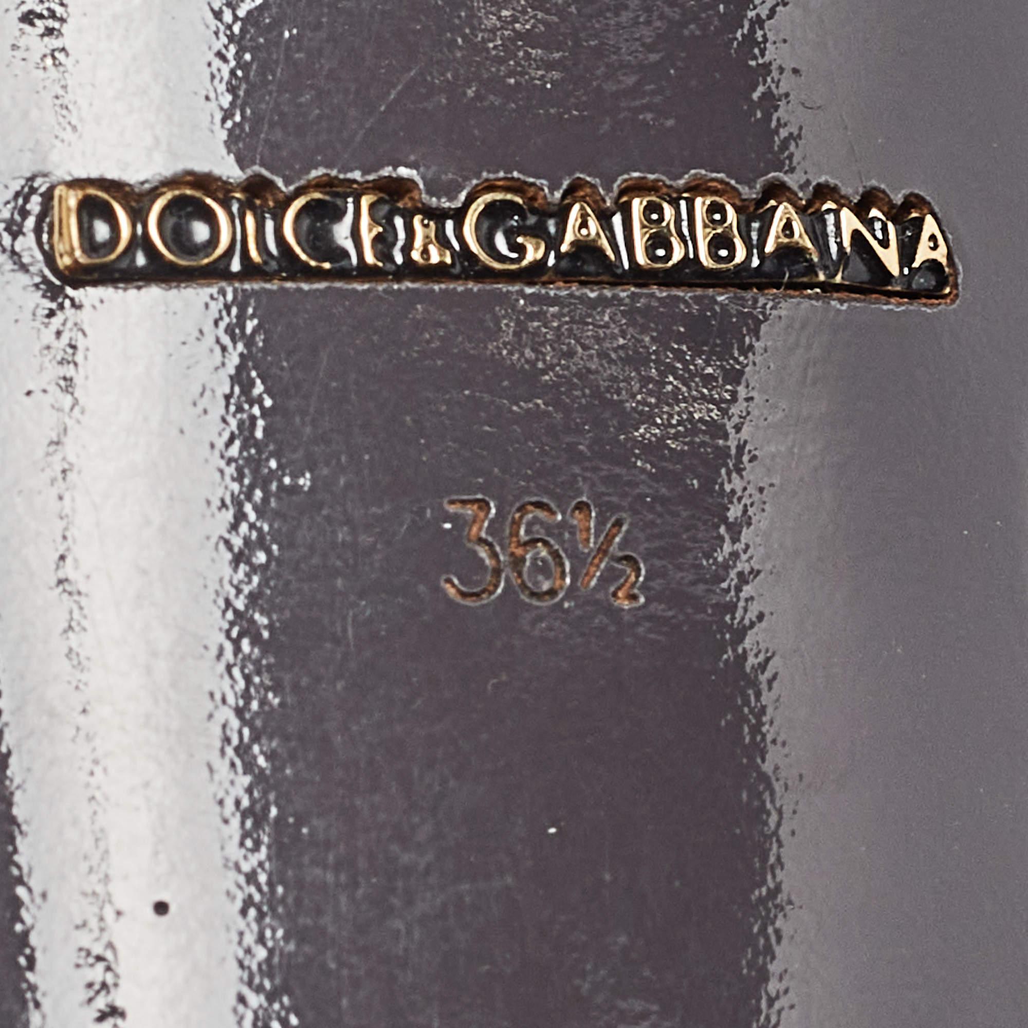Dolce & Gabbana Bombas con punta de charol gris Tamaño 36.5 en venta 3