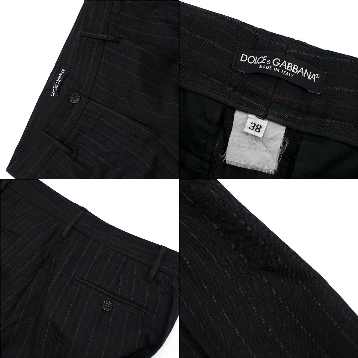 Dolce & Gabbana Grey Pin Striped Wool blend Trouser Suit Size US 0-2 5
