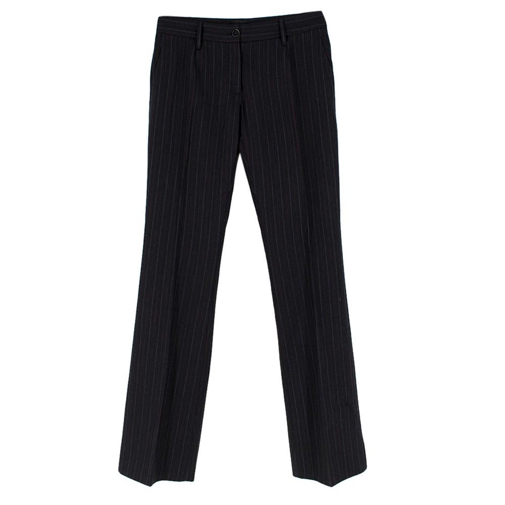 Dolce & Gabbana Grey Pin Striped Wool blend Trouser Suit Size US 0-2 In Excellent Condition In London, GB