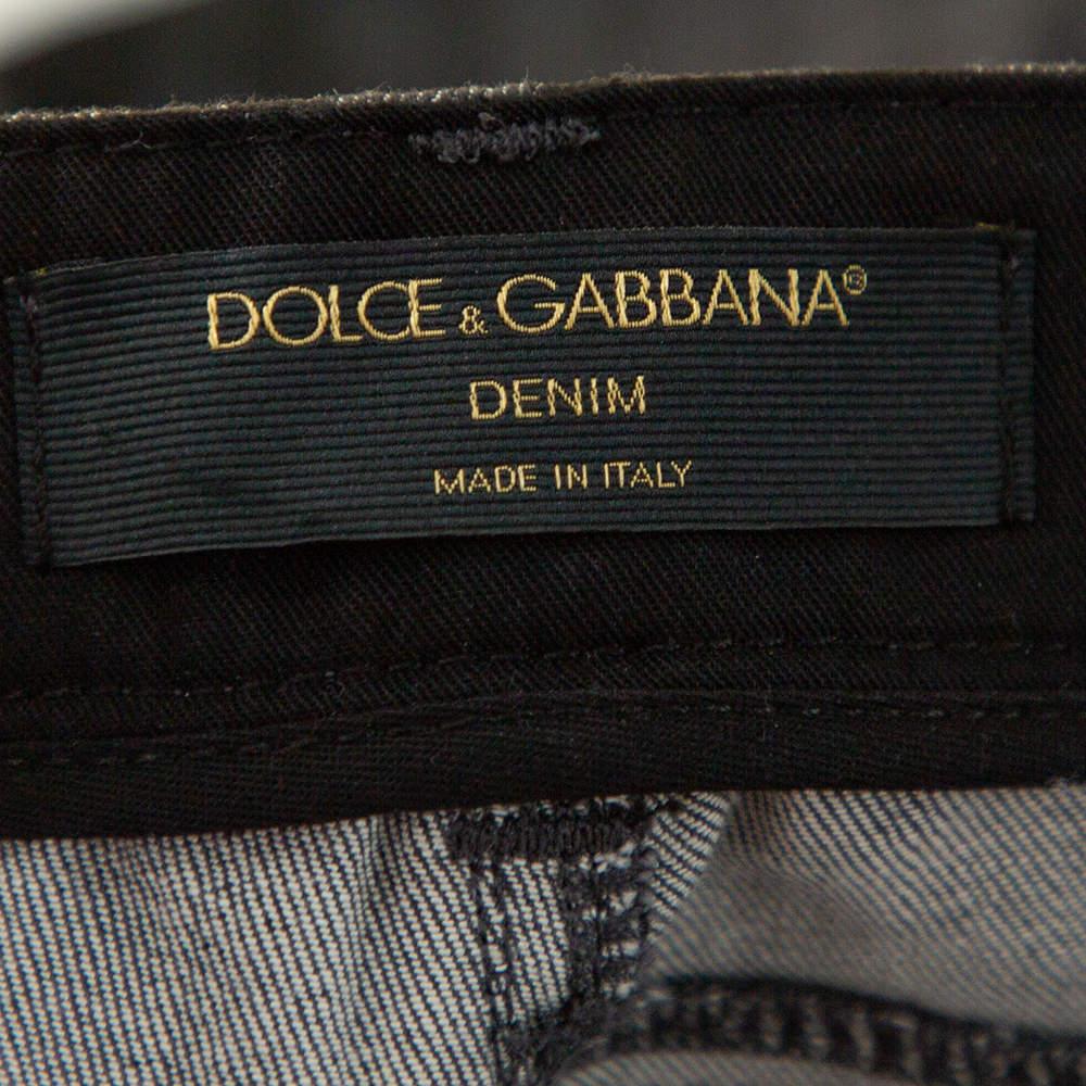 Women's Dolce & Gabbana Grey Polka Dot Denim Skinny Jeans XS