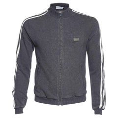 Dolce & Gabbana Grey Rib Knit Cotton Zip Front Jacket M