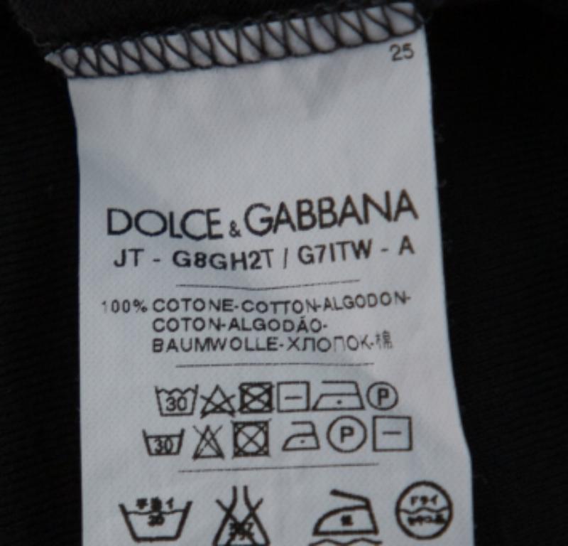 Dolce & Gabbana Grey Sacred Heart Flock Print Cotton T-Shirt XS For Sale 1