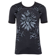 Dolce & Gabbana Camiseta algodón estampado Sagrado Corazón Gris XS