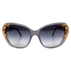 Dolce & Gabbana Grey Sicilian Baroque Floral Butterfly Sunglasses