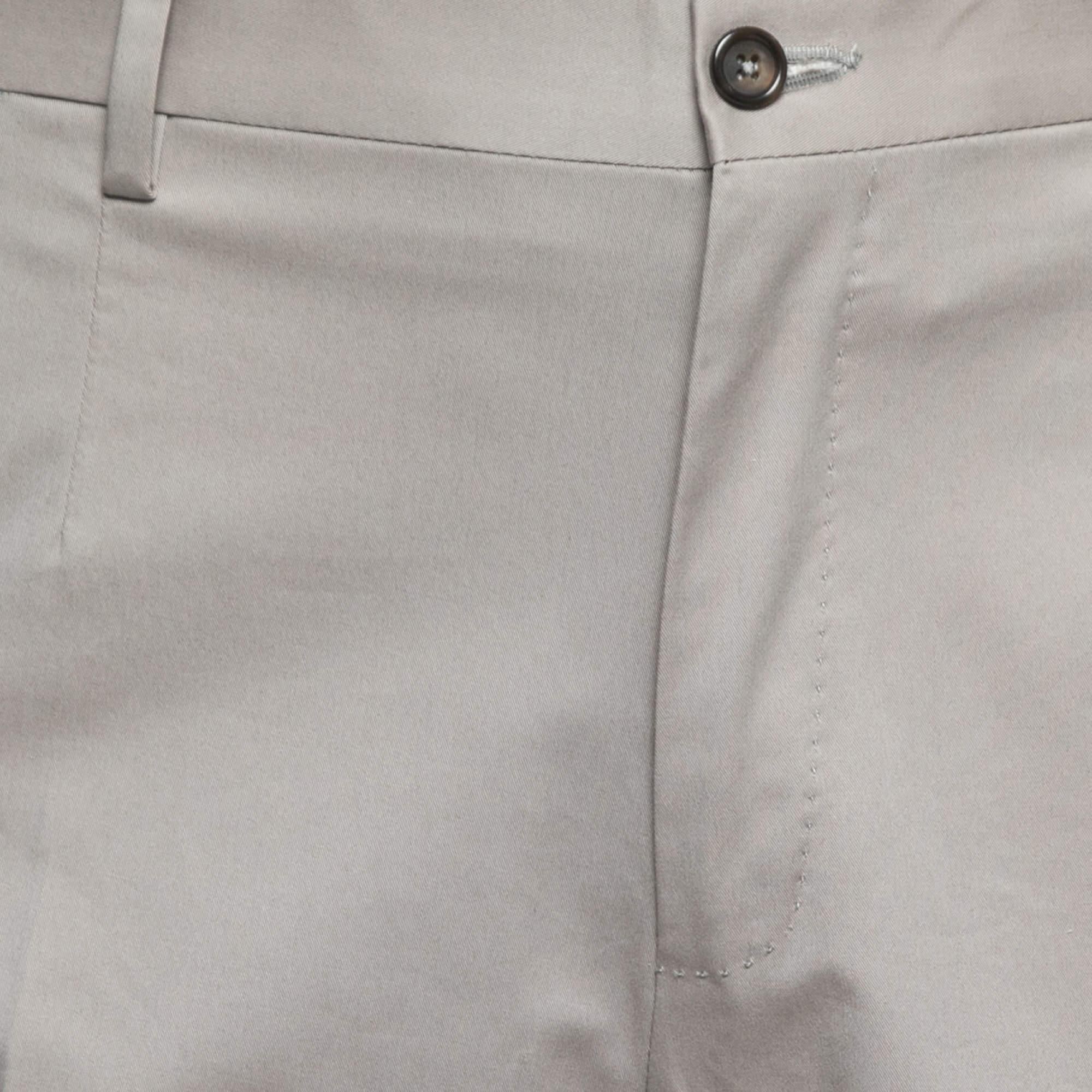 Dolce & Gabbana Grey Stretch Cotton Trousers L In Good Condition In Dubai, Al Qouz 2