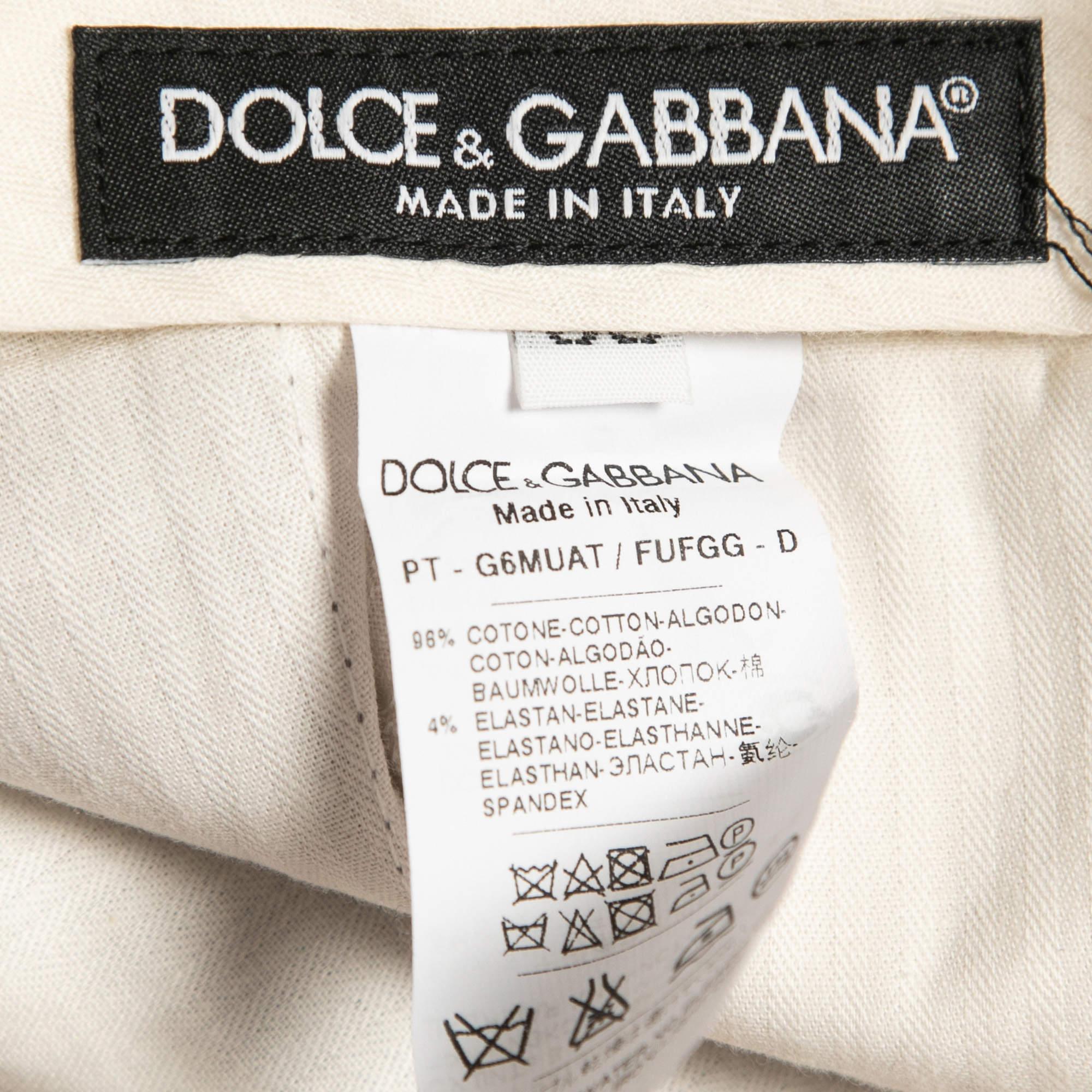 Men's Dolce & Gabbana Grey Stretch Cotton Trousers L