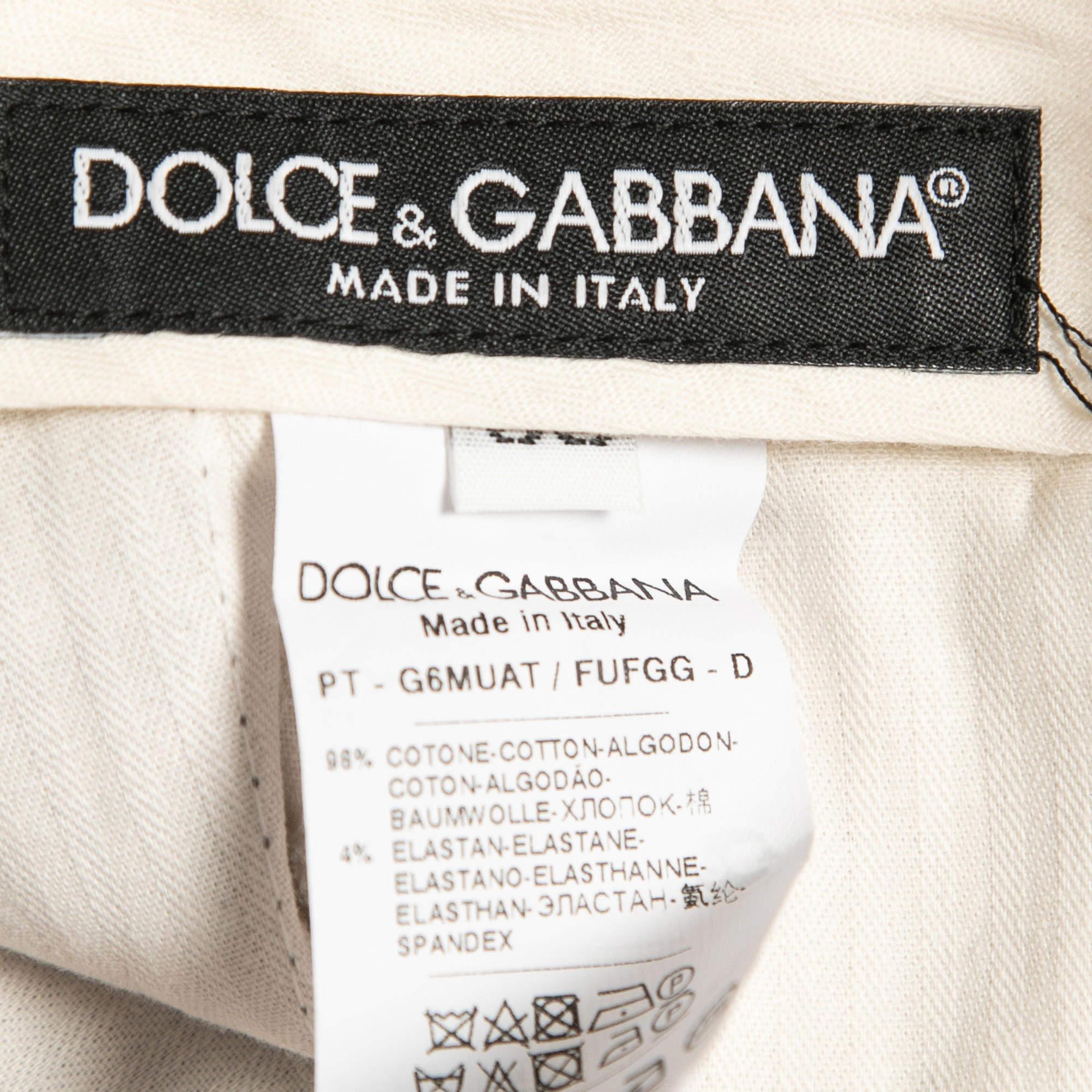 Dolce & Gabbana Grey Stretch Cotton Trousers L 1