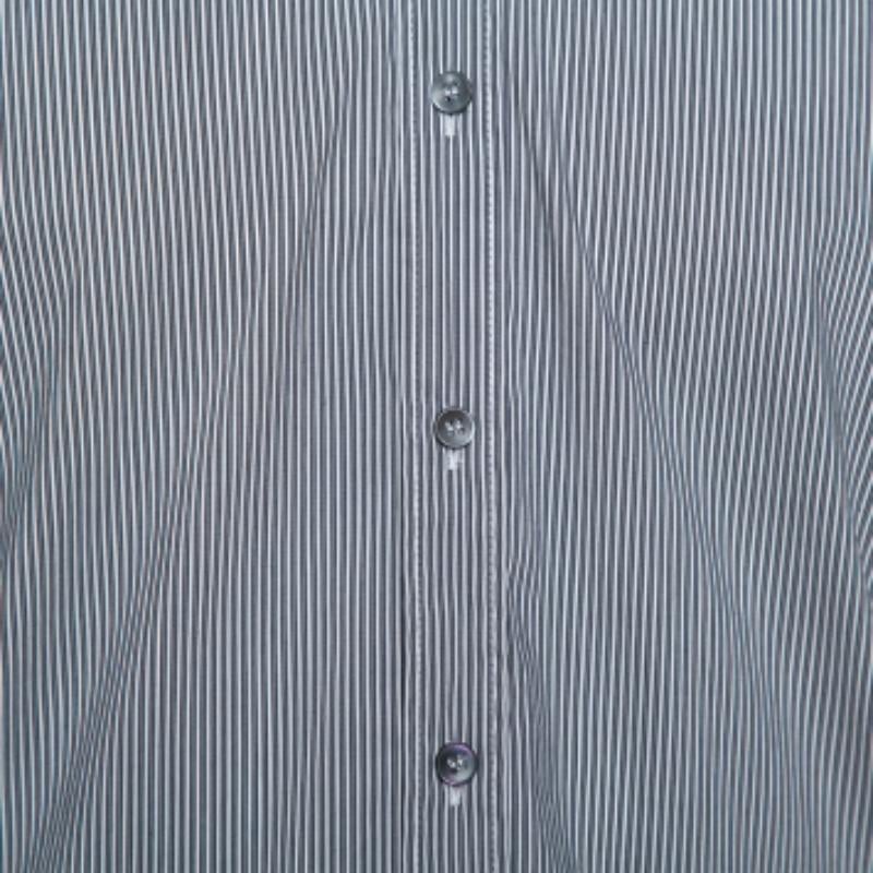 Dolce & Gabbana Grey Striped Cotton Button Front Sicilia Shirt XL For Sale 4