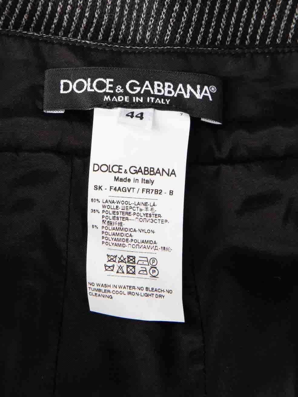 Women's Dolce & Gabbana Grey Striped Mini Skirt Size L For Sale
