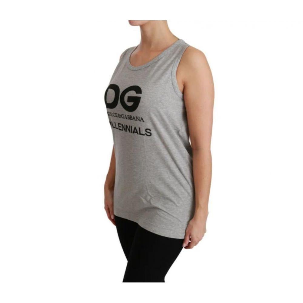 Women's Dolce & Gabbana Grey Tank T-shirt For Sale