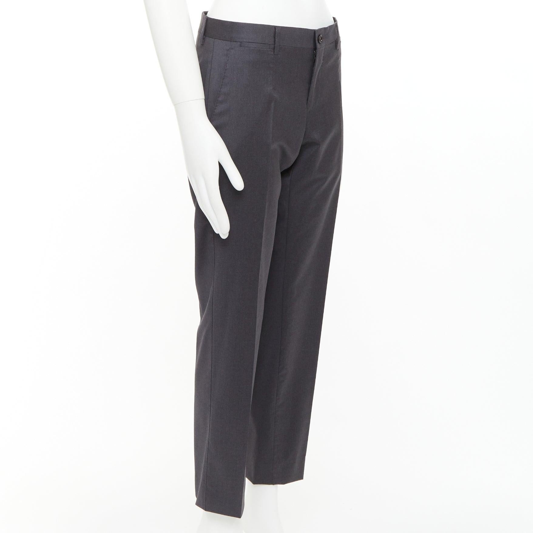 DOLCE GABBANA graue Schurwollmischung mittlere Taille abgeschnittene Kleid Hose IT44 XS (Schwarz) im Angebot