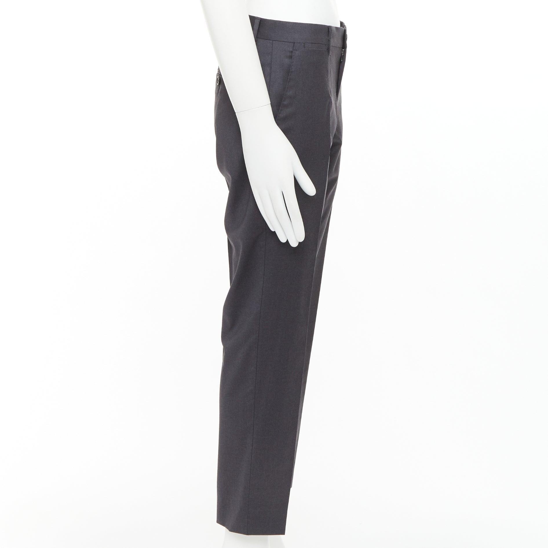 DOLCE GABBANA graue Schurwollmischung mittlere Taille abgeschnittene Kleid Hose IT44 XS im Zustand „Hervorragend“ im Angebot in Hong Kong, NT