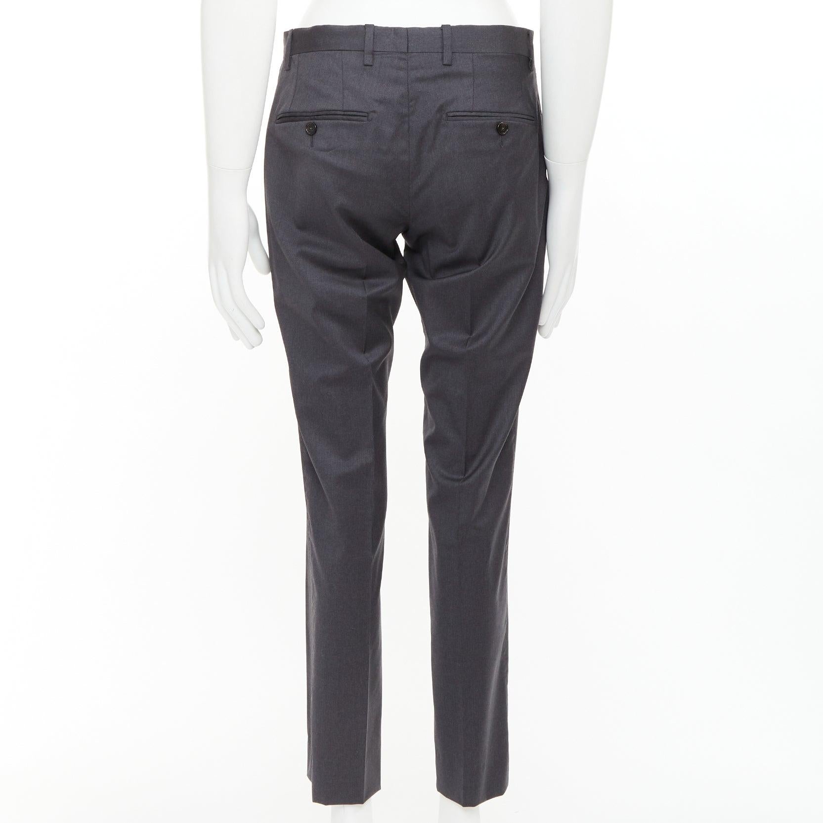 DOLCE GABBANA graue Schurwollmischung mittlere Taille abgeschnittene Kleid Hose IT44 XS Herren im Angebot