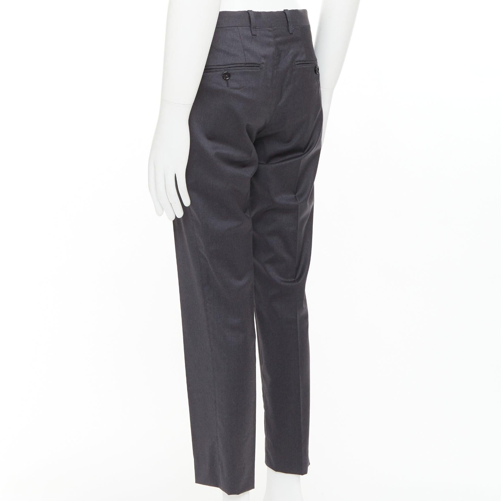 DOLCE GABBANA graue Schurwollmischung mittlere Taille abgeschnittene Kleid Hose IT44 XS im Angebot 1