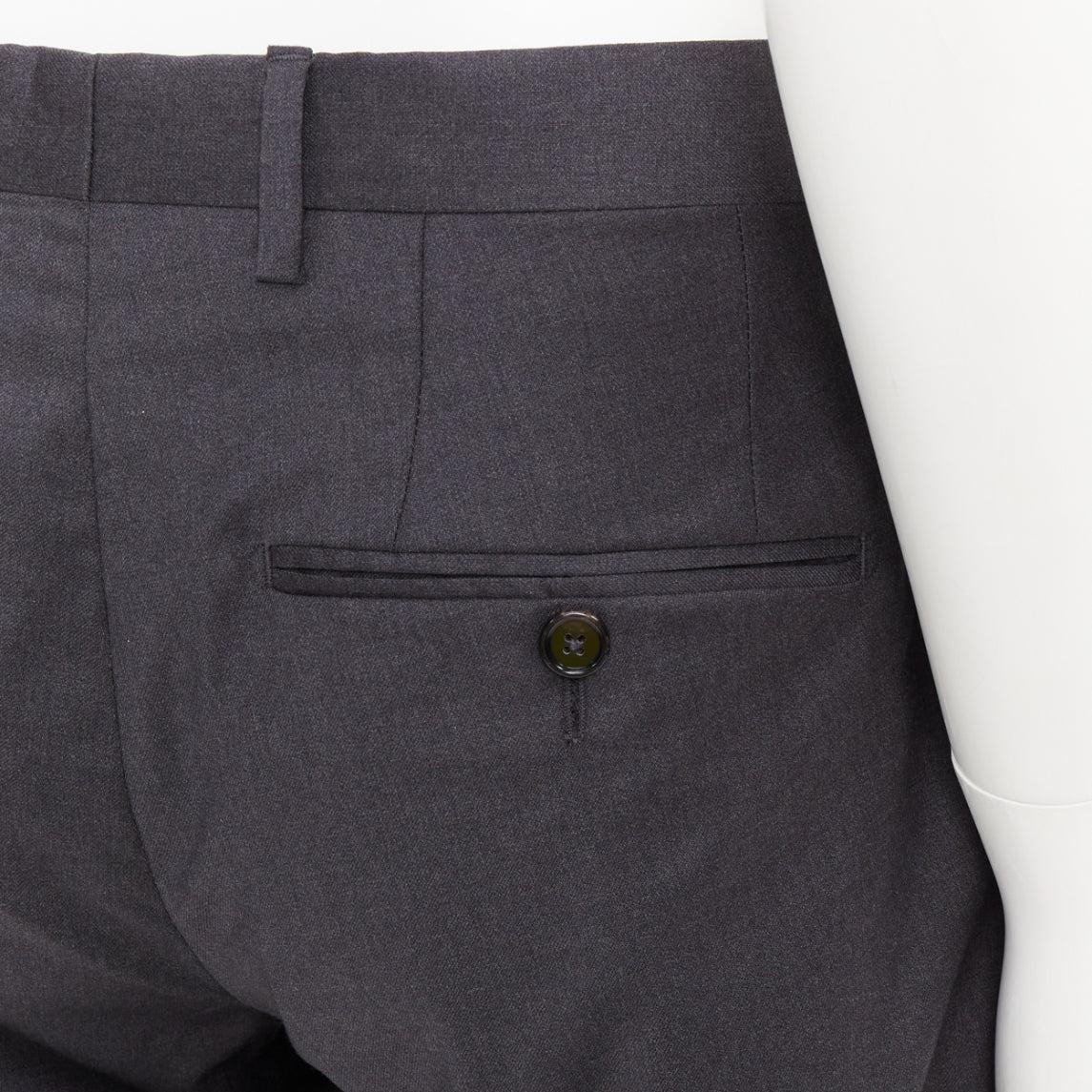 DOLCE GABBANA graue Schurwollmischung mittlere Taille abgeschnittene Kleid Hose IT44 XS im Angebot 2