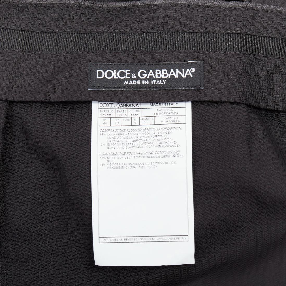 DOLCE GABBANA graue Schurwollmischung mittlere Taille abgeschnittene Kleid Hose IT44 XS im Angebot 3