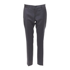 DOLCE GABBANA grey virgin wool blend mid waist cropped dress trousers IT44 XS