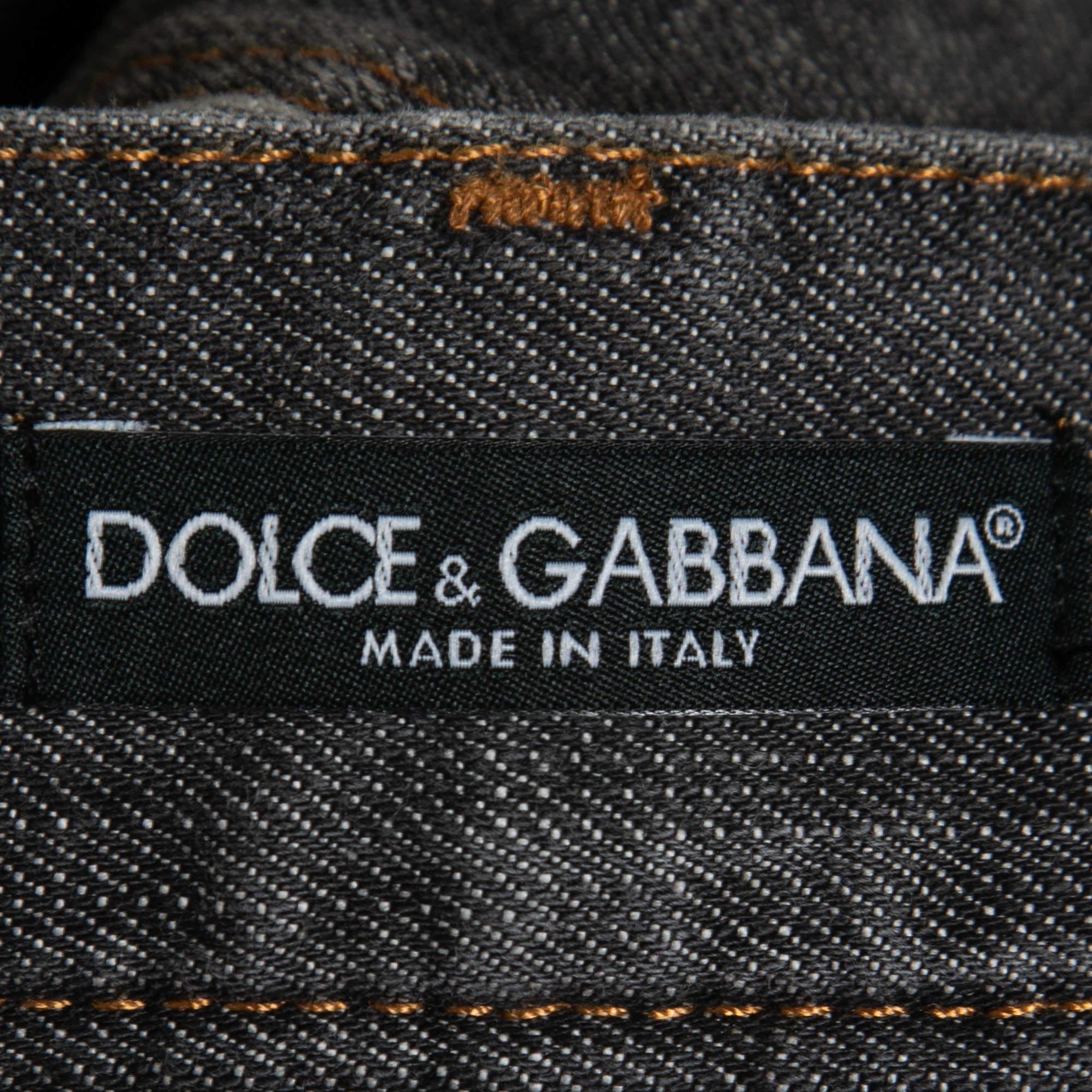 Men's Dolce & Gabbana Grey Washed & Distressed Denim Jeans L Waist 32