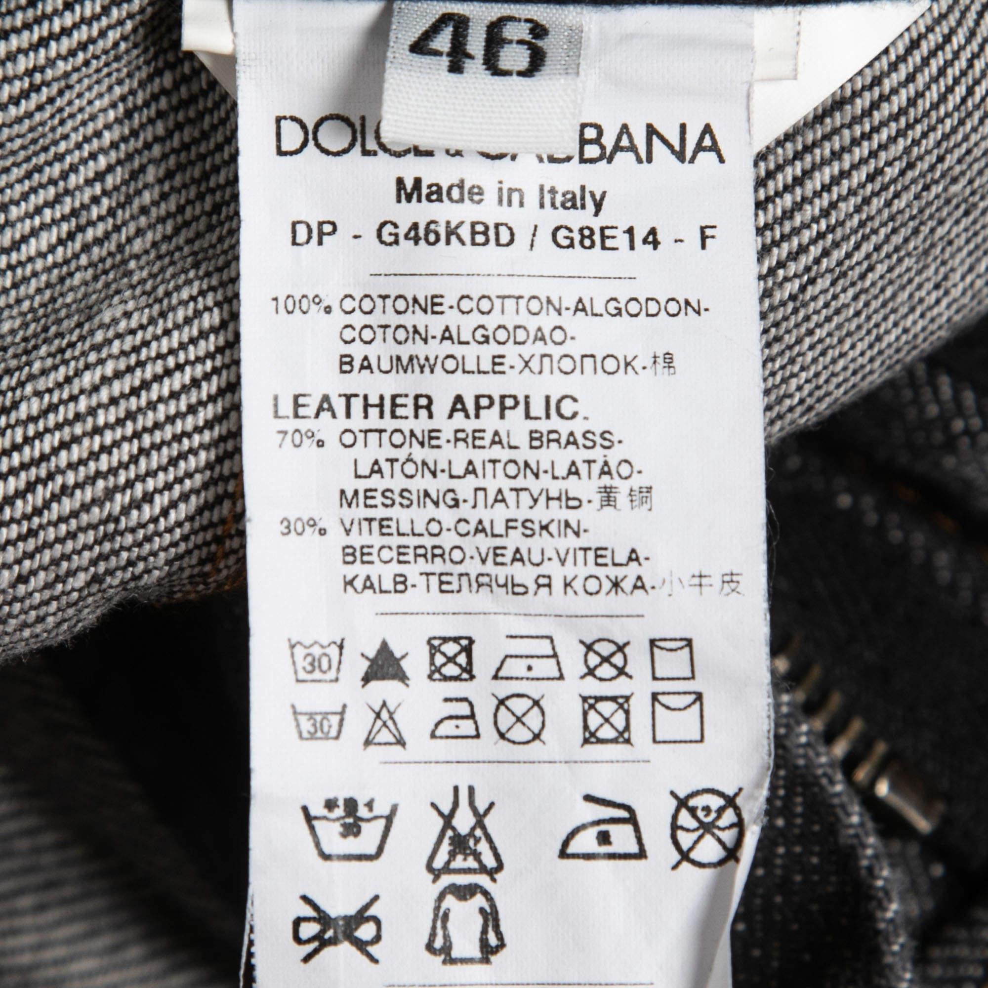 Dolce & Gabbana Grey Washed & Distressed Denim Jeans L Waist 32
