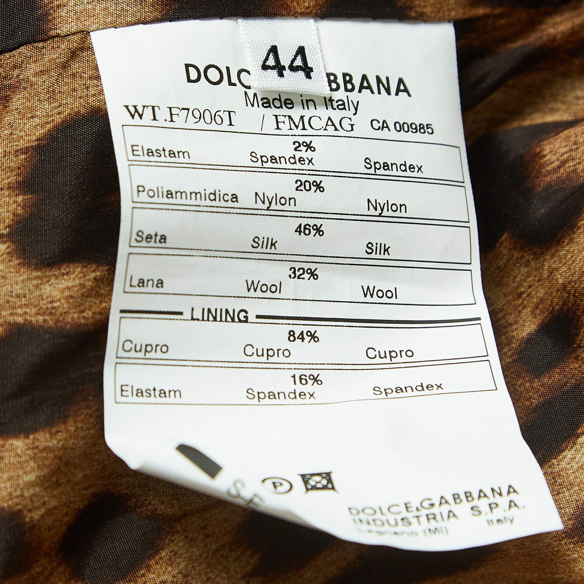 Dolce & Gabbana, gilet et pantalon en maille de laine grise, taille M en vente 1