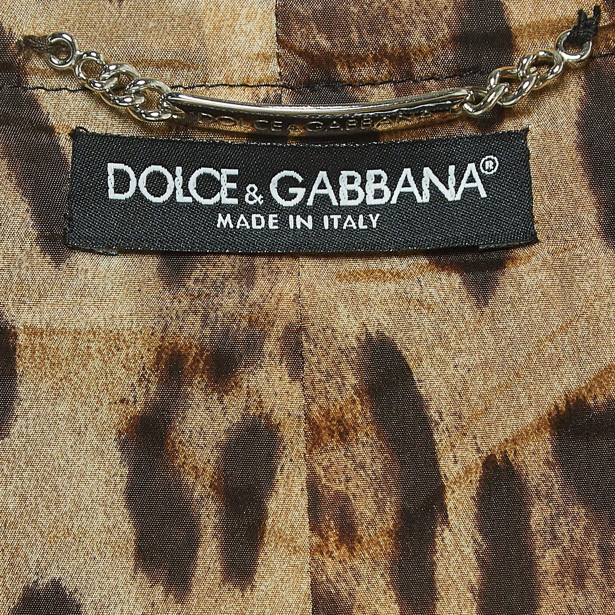 Dolce & Gabbana, gilet et pantalon en maille de laine grise, taille M en vente 2