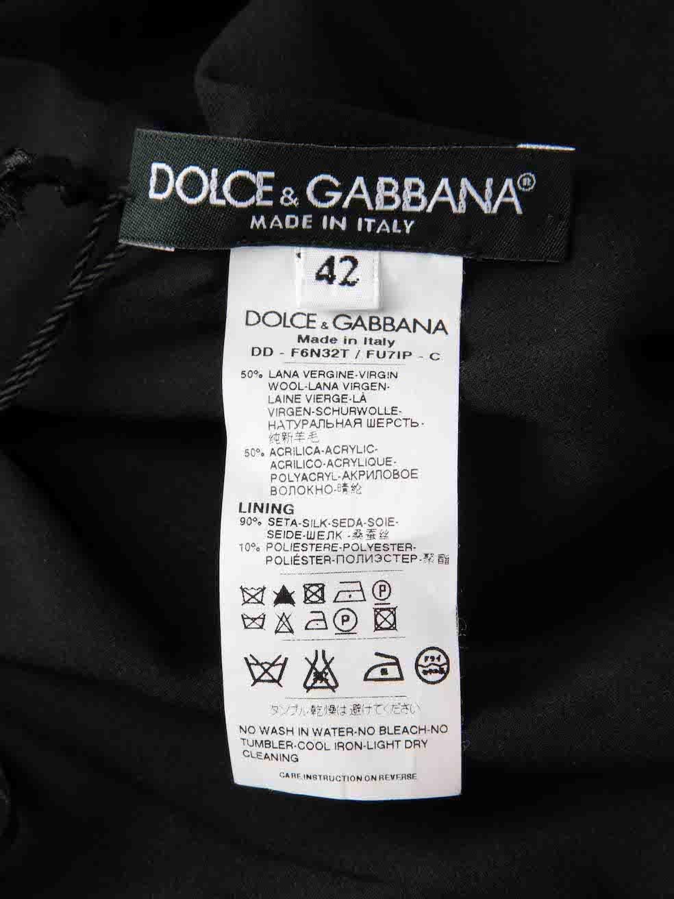  Robe froncée à col drapé en laine grise Dolce & Gabbana, taille M Pour femmes 