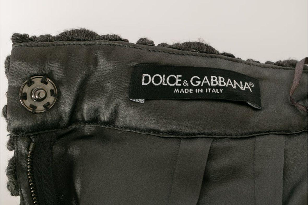 Women's Dolce & Gabbana Grey wool knitted skirt, Size 44 IT