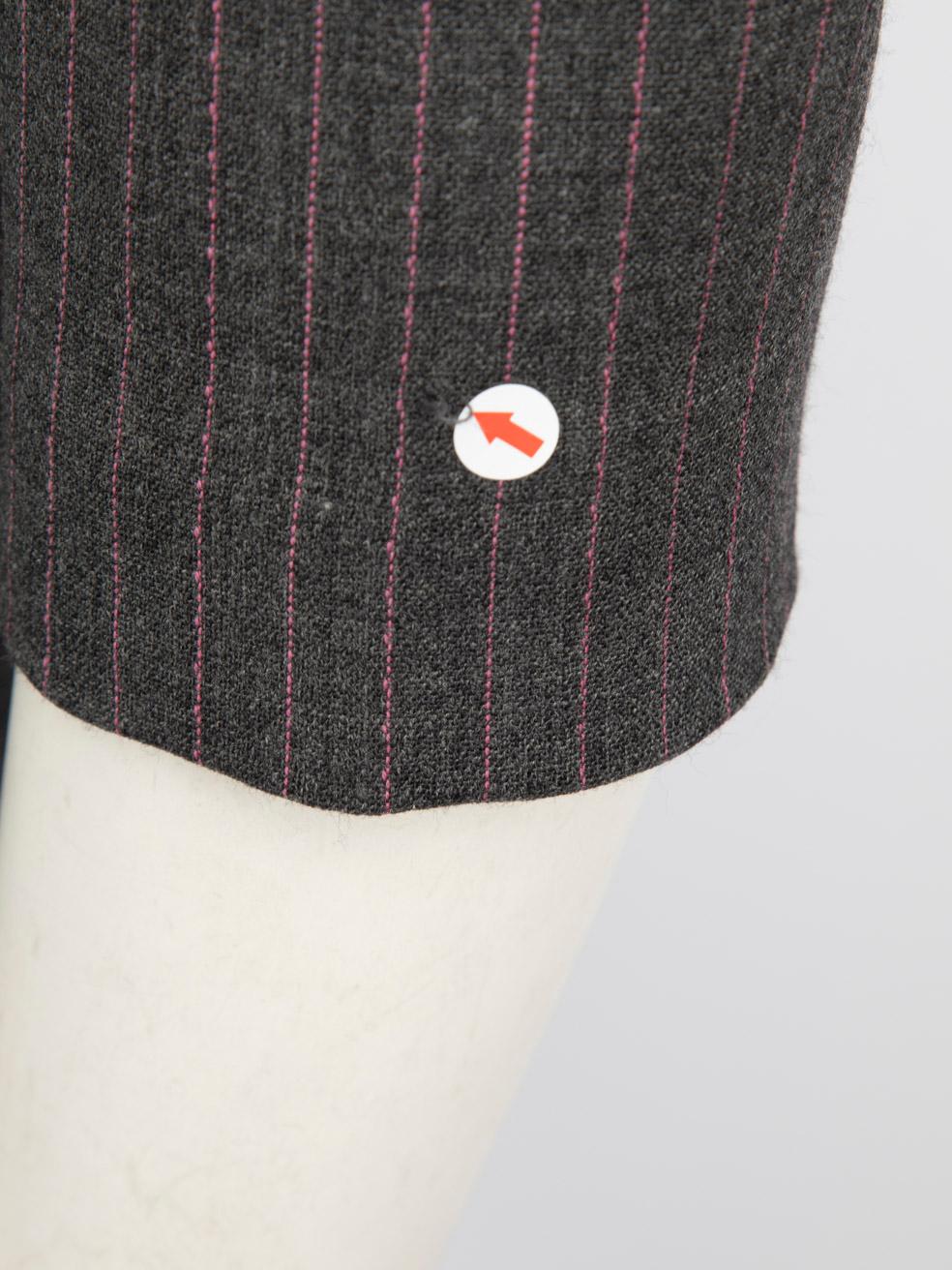 Women's Dolce & Gabbana Grey Wool Striped Pattern Dress Size XS