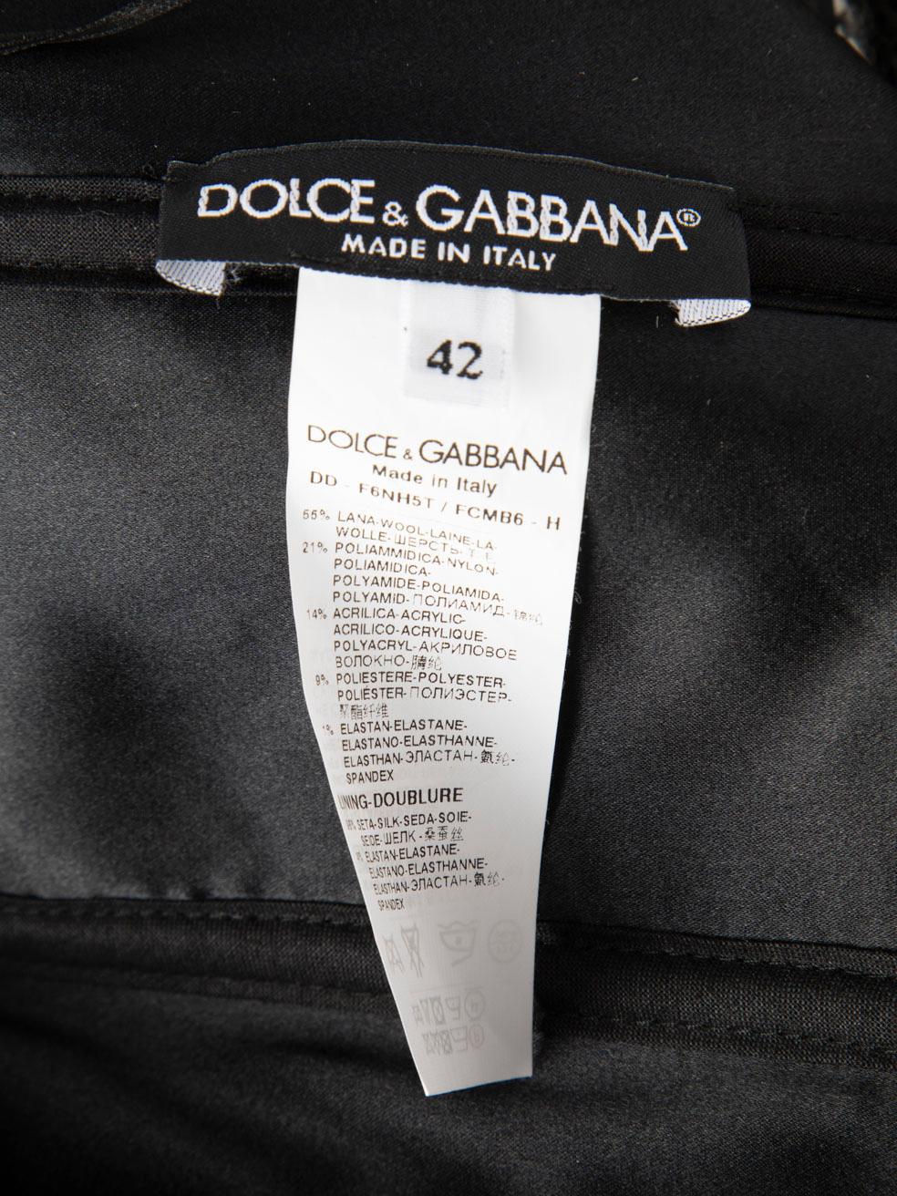 Women's Dolce & Gabbana Grey Wool Tweed Dress Size M For Sale