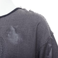 DOLCE GABBANA grey wool Virgin Mary boxy layered boxy top IT50 L