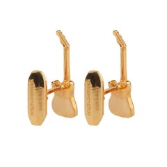 Dolce & Gabbana - Guitar Metal Cufflinks Enamel Gold Black