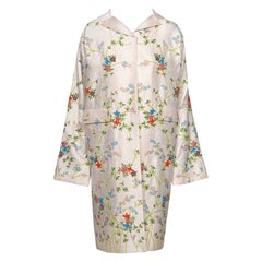 Dolce & Gabbana Hand-Embroidered White Raw Silk Evening Couture Coat, ss 1997