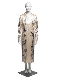Dolce & Gabbana Hand Painted Ivory Stretch Satin Evening Coat, SS 1999
