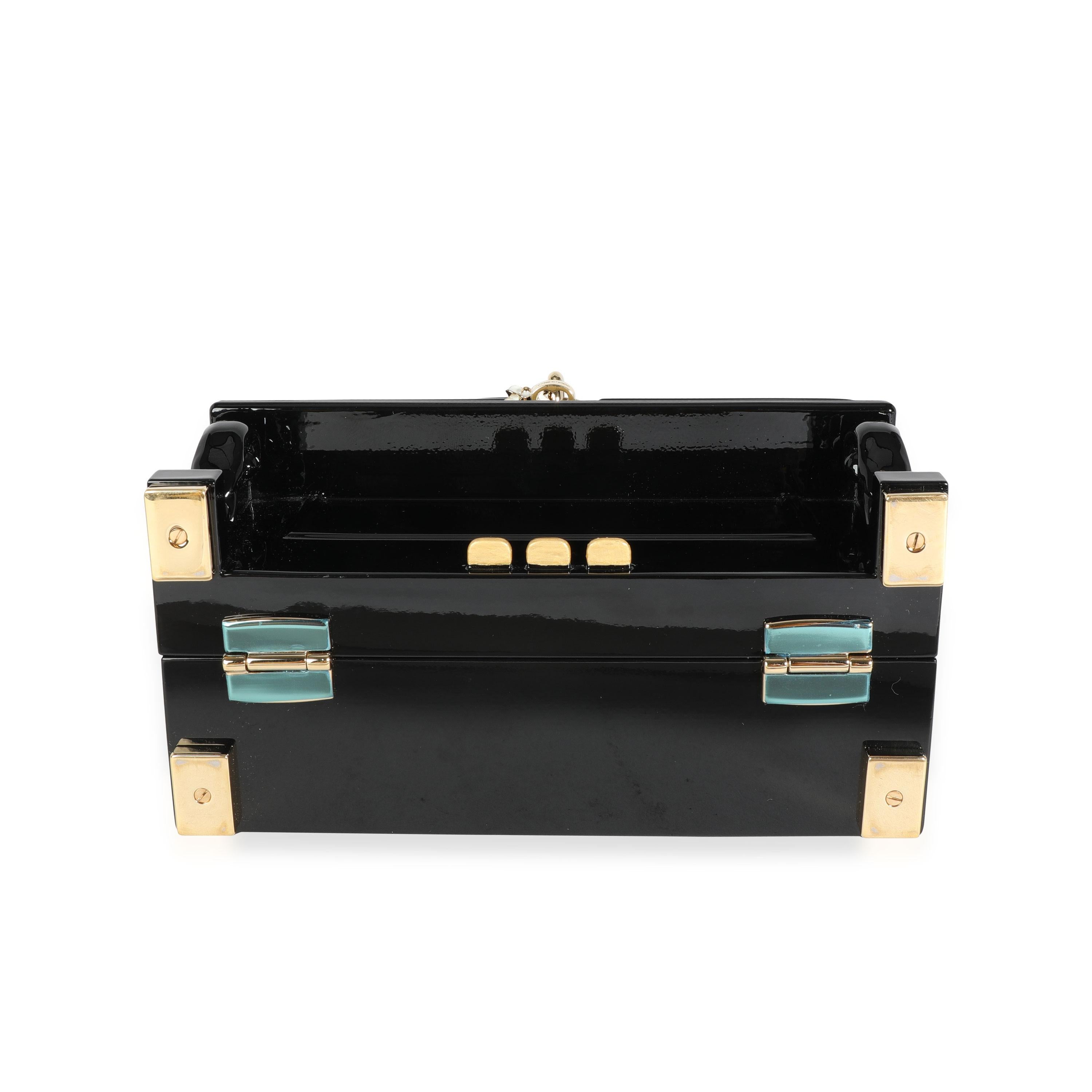 Dolce & Gabbana Hand Painted Wooden Piano Box Bag with Snakeskin Strap 2