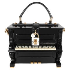 Dolce & Gabbana Hand Painted Wooden Piano Box Bag with Snakeskin Strap