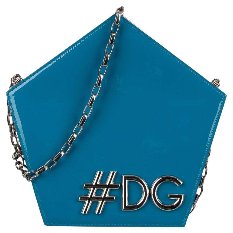 Dolce and Gabbana Hashtag Clutch Bag DG GIRLS Blue For Sale at 1stDibs