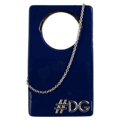 Dolce & Gabbana - Hashtag Patent Leather Clutch Bag DG GIRLS Blue