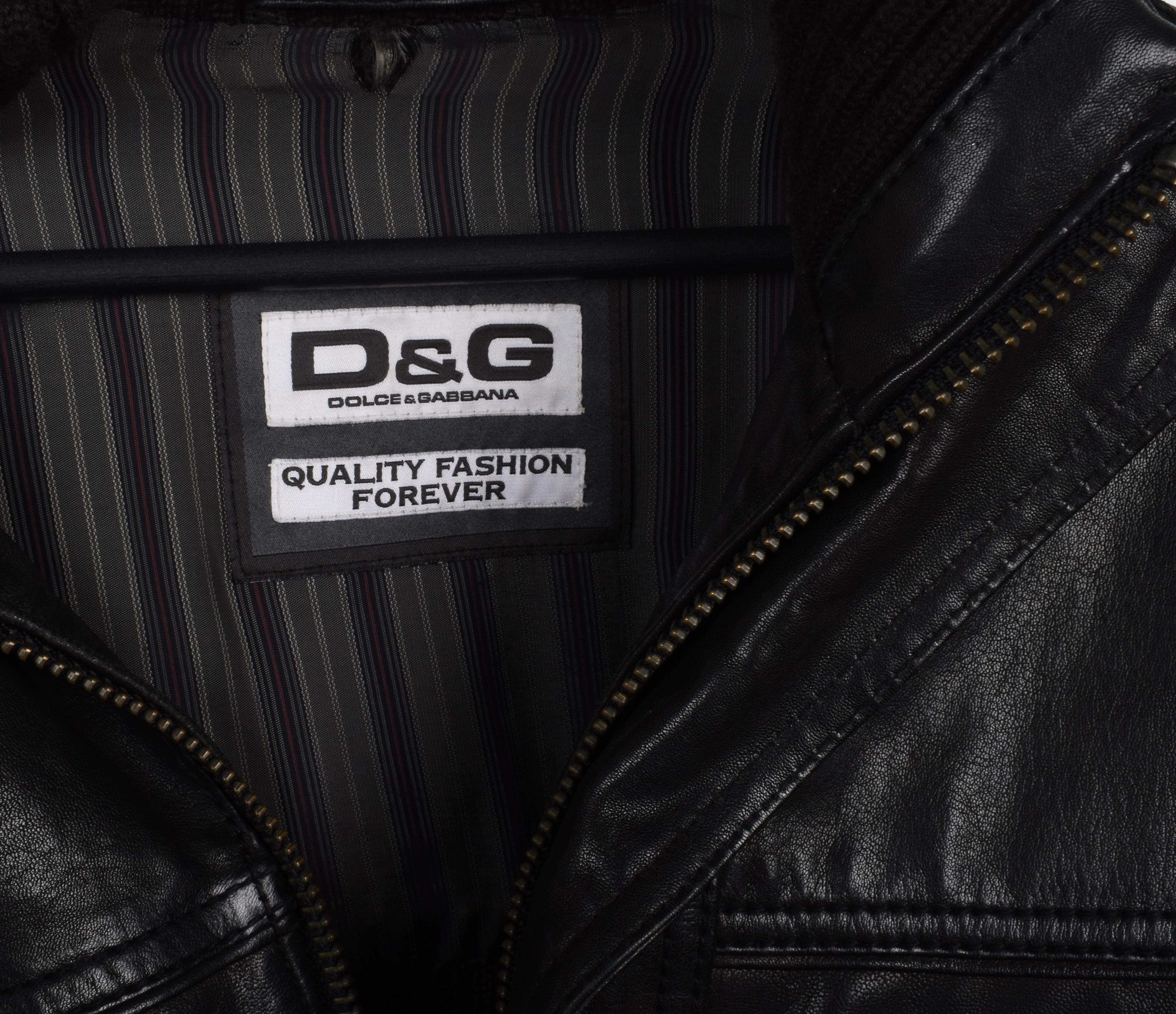 Dolce Gabbana Schwere Leder und Strick Herren Jacke Größe IT54-XL, S1753 im Zustand „Hervorragend“ im Angebot in Kaunas, LT