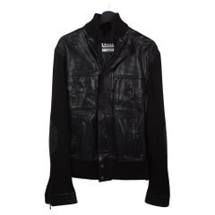 Dolce Gabbana Heavy Leather and Knit Men Jacket Size IT54-XL, S1753