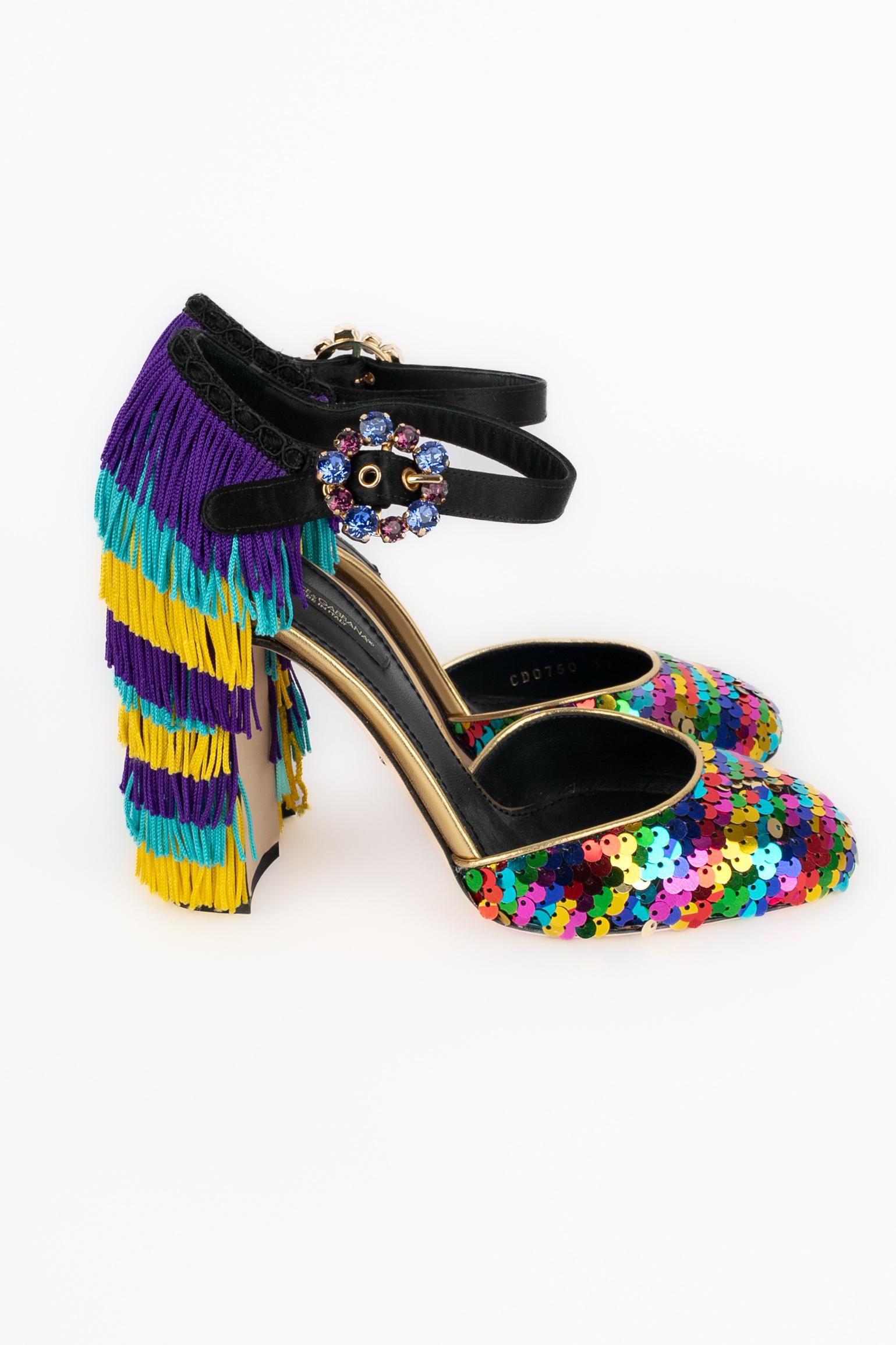 Nero Sandali con tacco di Dolce & Gabbana in vendita