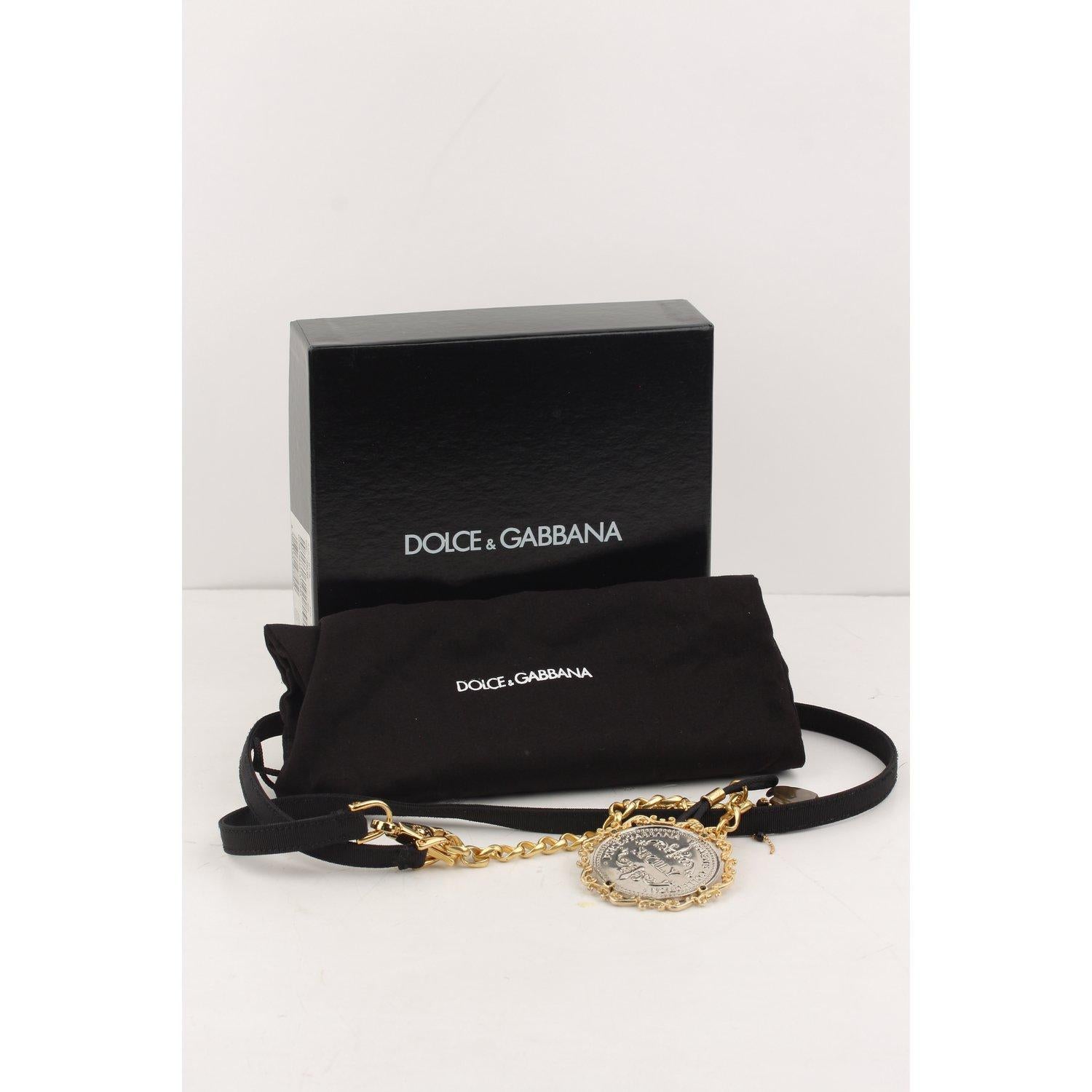 Black Dolce & Gabbana Heritage Medallion Belt Size L