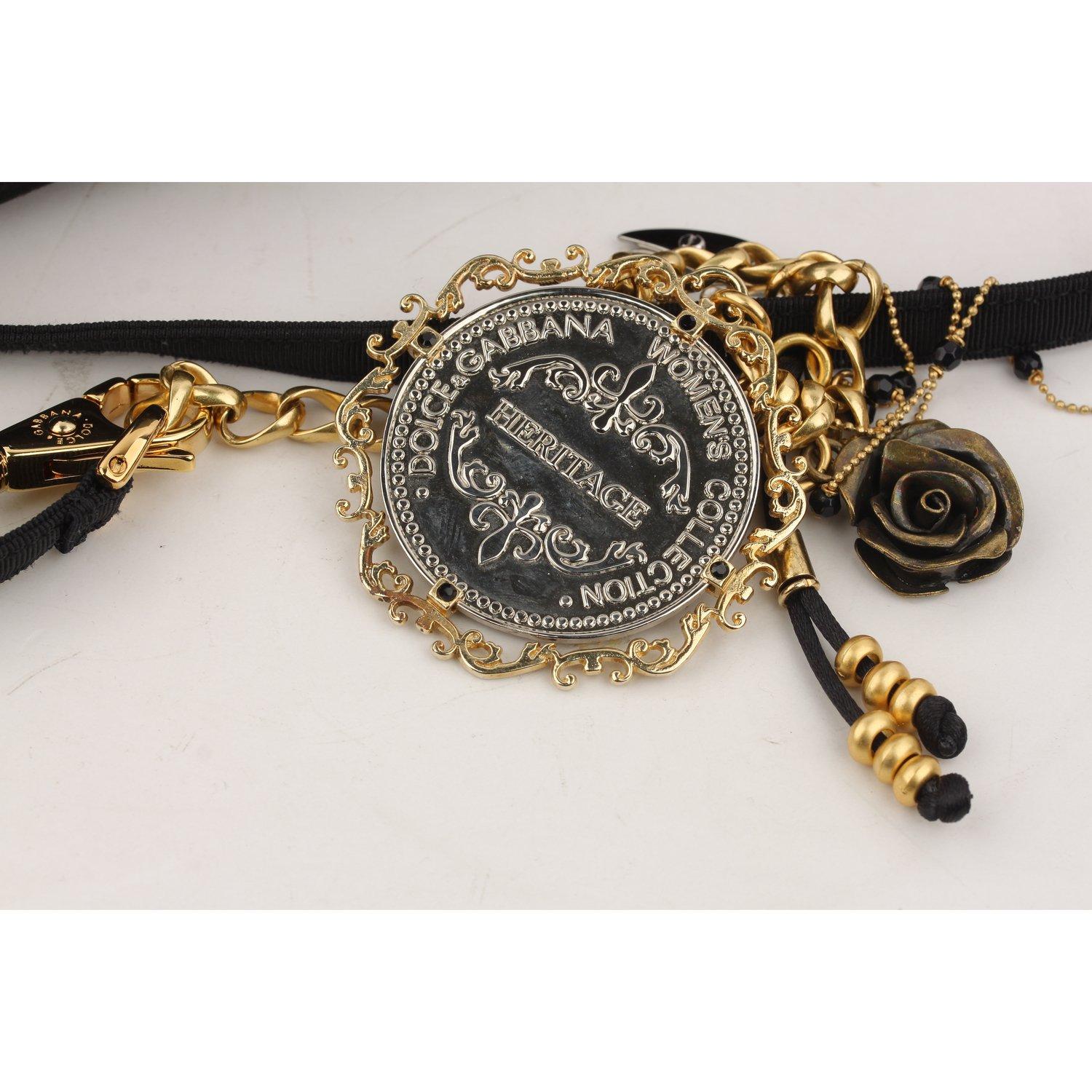 Dolce & Gabbana Heritage Medallion Belt Size L In Excellent Condition In Rome, Rome