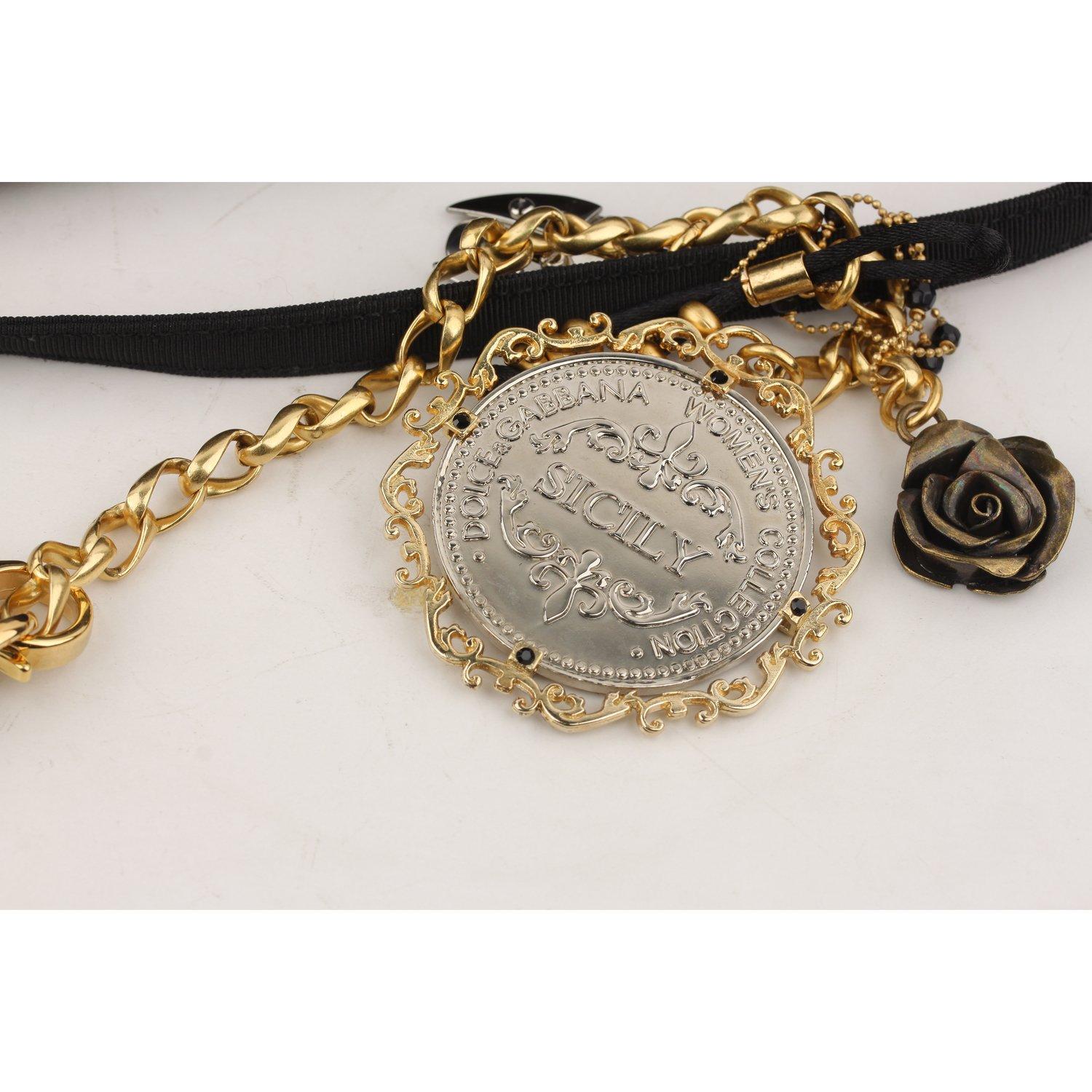 Women's Dolce & Gabbana Heritage Medallion Belt Size L