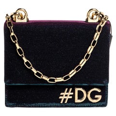 Dolce & Gabbana Holographic Fabric DG Girls Flap Shoulder Bag