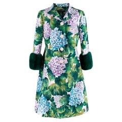 Dolce & Gabbana Hortensia Mink Cuff Dress Coat - US 8